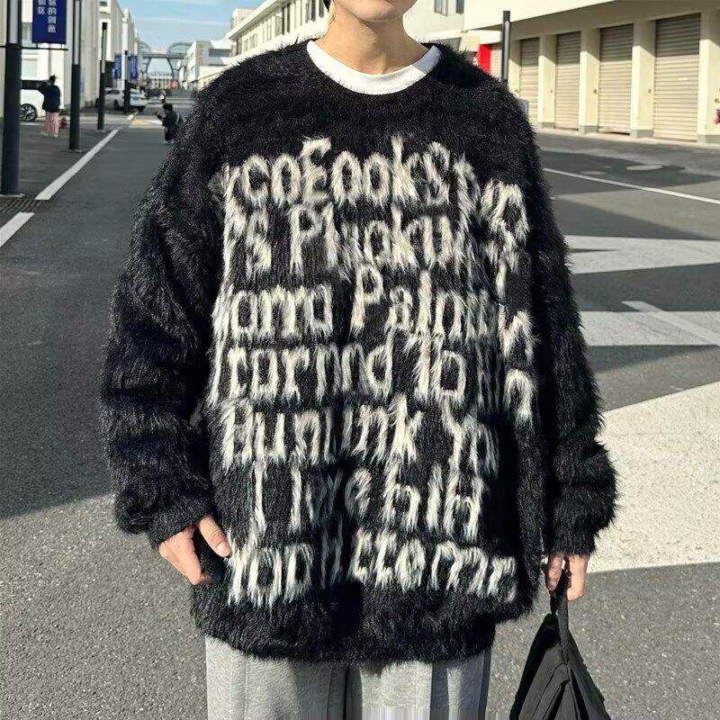 2024国潮牌水貂绒毛衣男