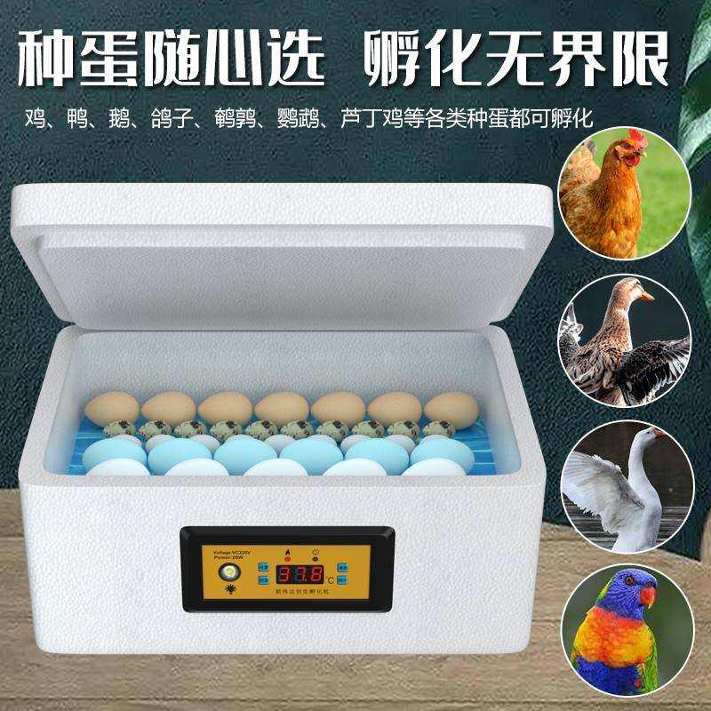 孵化器小型家用水床孵化机鹌鹑孵化箱鸭鹅鸽子小鸡智能恒温孵蛋器