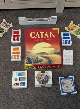 【卡坦岛4-6人扩展桌游收纳套装】Catan分类token归整理Original