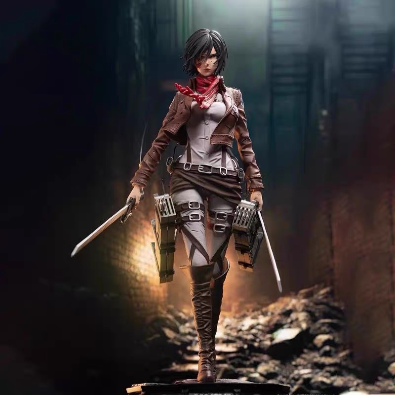 进击的巨人叁三笠动漫潮玩桌面生日礼物周边GK手办模型摆件雕像