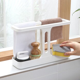 速发厨房抹布架家用台面洗碗沥收巾布水置物架清洁海绵擦毛