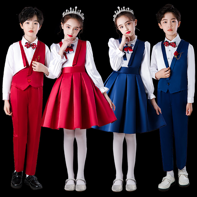 速发儿小合唱服中童学生男童大出唱演合服朗诵表演服主持人礼服