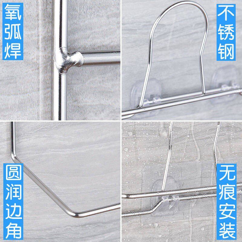 速发浴室拖鞋架不锈钢免打孔卫收鞋间子生纳壁挂门后架子拖鞋挂