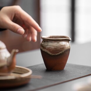 速发柴烧釉仿古公道杯手器粗陶茶海分茶工陶瓷家用公杯匀茶杯功夫