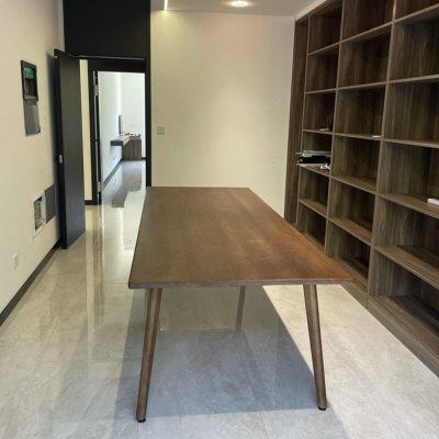 实木会议桌长桌简约现代长方形办公桌原木大餐桌长条桌工作台书桌