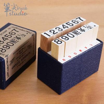 包邮日本进口Kodomo复古字母数字印章套组明朝体黑体