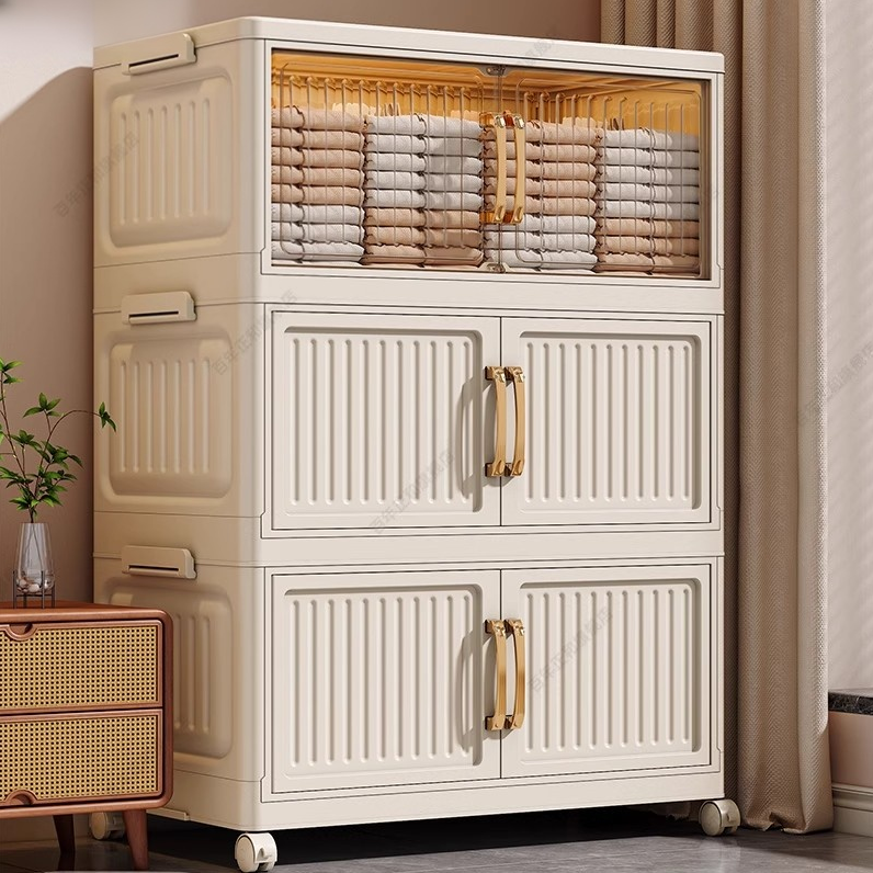 日本收纳柜储物柜置物柜家用多层宝宝婴儿衣服零食杂物塑料可折叠