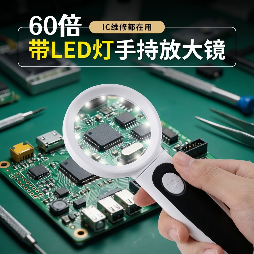 60倍高清紫光维修放大镜图片