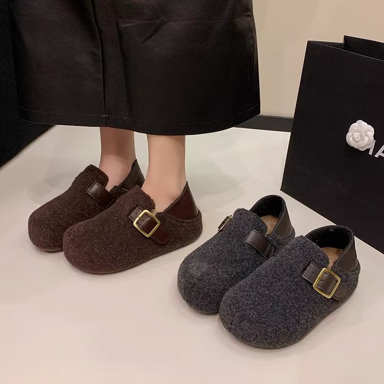 复古百搭豆豆鞋女外穿