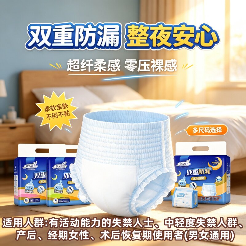 舒心宜片夜用防漏成人拉拉裤老人加厚大吸量瞬吸干爽透气男女装用