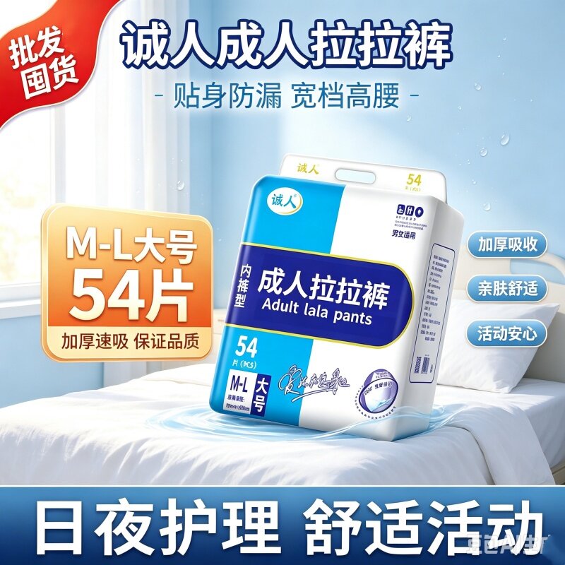 诚人内裤式经济装弹力腰围成人拉拉裤L码老人男女产妇尿不湿干爽