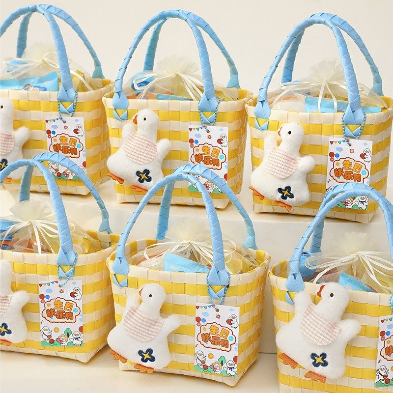 儿童生日10十岁周岁实用回礼宝宝满月百日宴礼品伴手礼编织篮定制