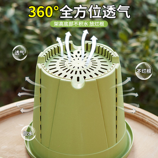 新款长盛加厚三代控根透气青山加仑塑料花盆铁线莲月季绣球树脂盆