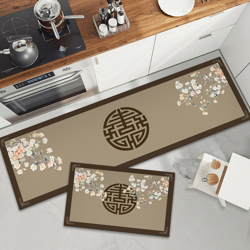 新中式厨房地垫吸水吸油硅藻泥脚垫可擦免洗耐脏防滑垫卫生间门垫,居家布艺,厨房地垫,淘宝优惠券,粉丝福利购,淘宝优惠卷