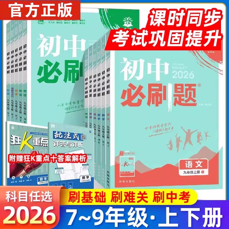 正版保证2025版初中必刷题上下册