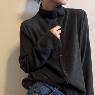 内搭打底衫 好穿显气质 女2025春秋新款 开衫 上衣 欧货半高领长袖