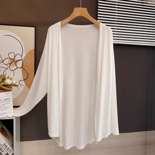 防晒开衫 长袖 女夏季 2025新款 外套 巨好穿 宽松外搭披肩薄款 中长款