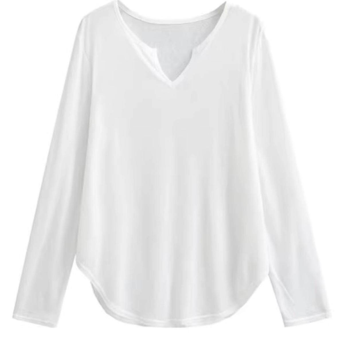 广州十三行爆款遮屁小V领爵士舞女纯色宽松中长款上衣垂坠感慵懒