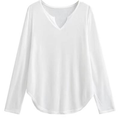 广州十三行欧美风v领长袖T恤