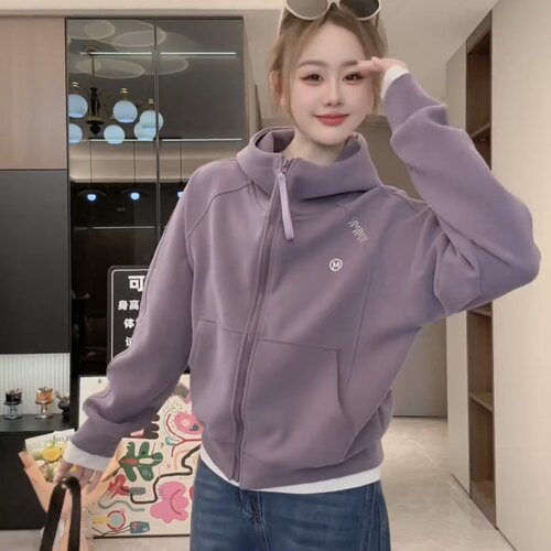 美式休闲显瘦高级感拉链开衫外套
