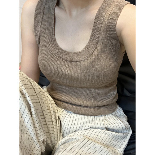 夏季U领遮副乳修身显瘦内搭吊带