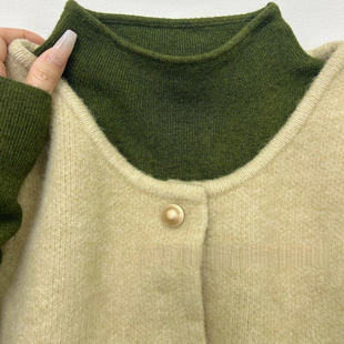 回头率超高！绿色复古半高领打底衣针织衫毛衣冬装内搭韩系上衣