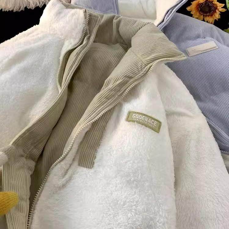 平价又好穿！双面穿羊羔绒棉衣棉服灯芯绒外套秋冬季新款2024加厚,女装/女士精品,棉衣/棉服,淘宝优惠券,粉丝福利购,淘宝优惠卷