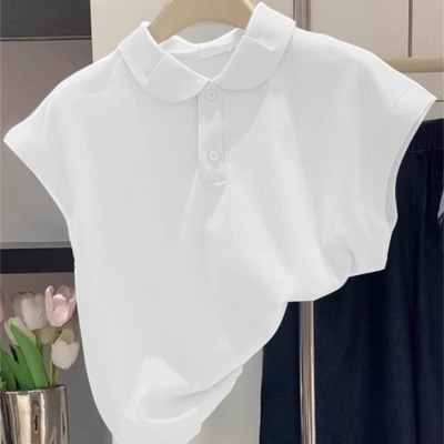 翻领POLO衫短款飞飞袖短袖t恤