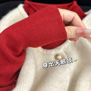 上身嘎嘎显瘦!半高领毛衣2025新款冬季圣诞新年年内搭打底衫上衣