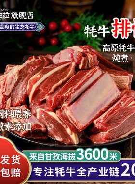 康巴拉高原牦牛排骨四川甘孜特产新鲜原切牛排骨肉4斤装顺丰速运
