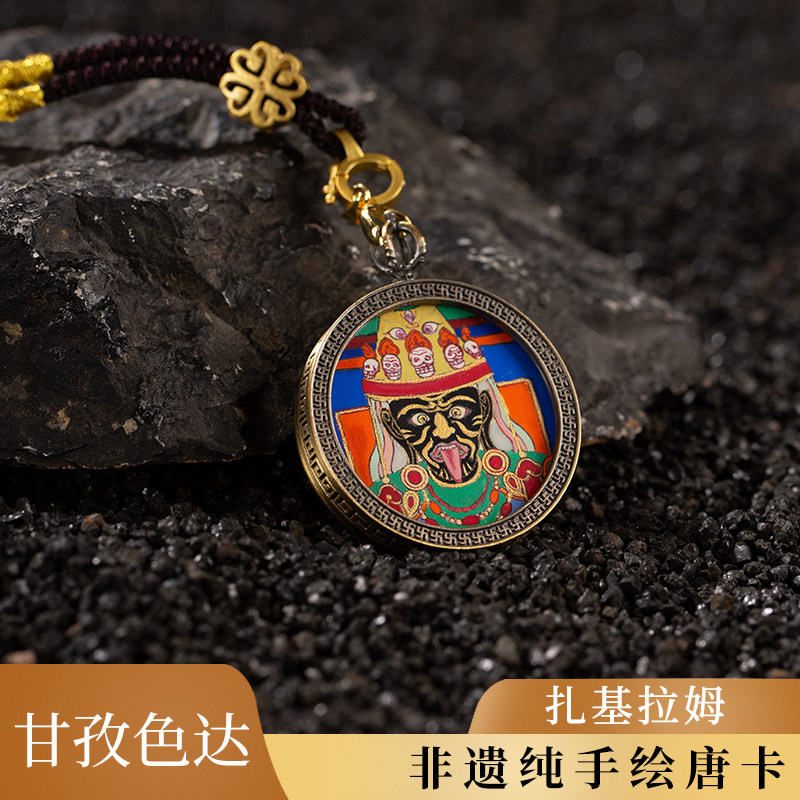 非遗藏式唐卡吊坠纯手绘