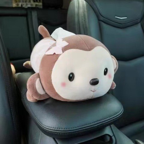 车载垃圾桶车二合一纸巾盒多功能内毛绒玩具创意纸巾盒饰品汽车