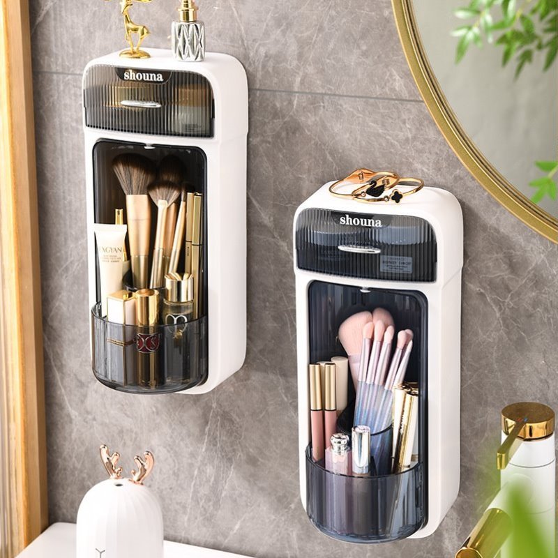 防尘高级置物架感香水子展示柜桌面亚克力化妆品收纳盒收纳梳妆台