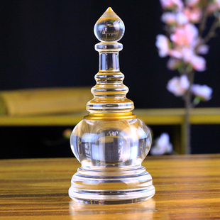 水晶菩提塔空瓶密封可装藏舍利甘露丸大号佛塔供养礼品工艺摆件