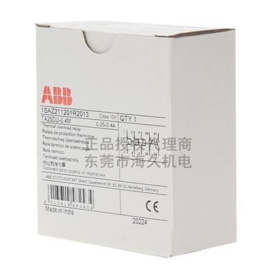 议价ABB热过载继电器 TA25DU-0.4M 0.25A-0.4A可调；1SAZ2112议价