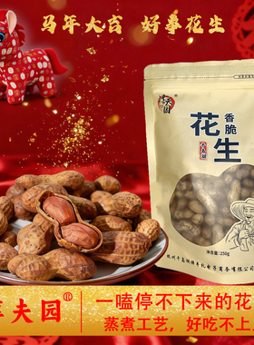 淳夫园250g休闲零食千岛湖精选香脆花生好吃手剥焦糖核桃味包邮