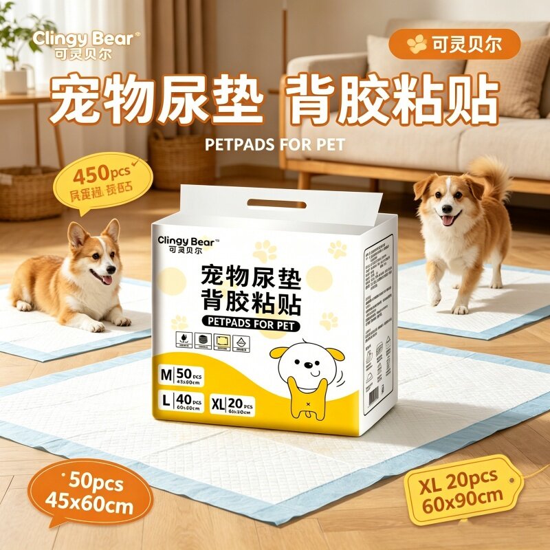 加厚背胶固定小狗隔尿布垫片除臭一次性尿不湿猫咪诱导防漏大码