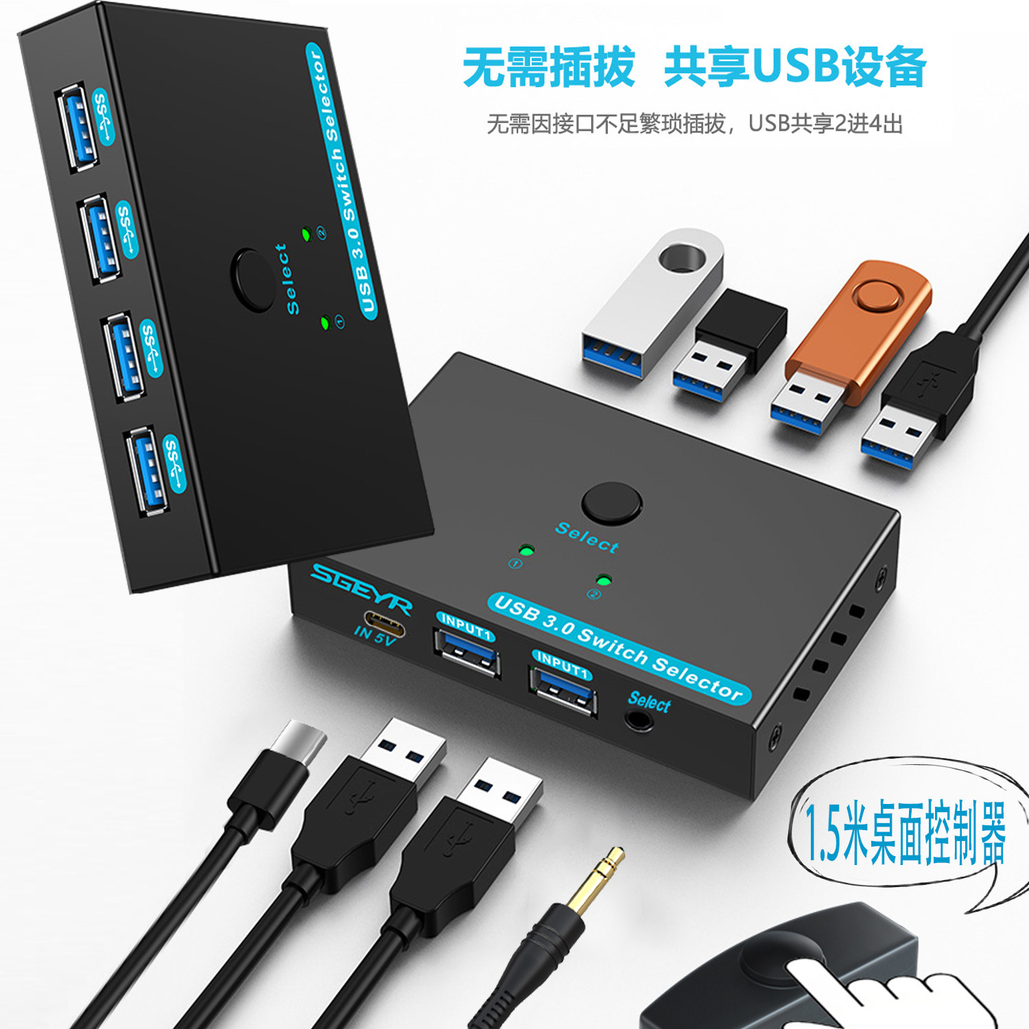 SGEYRUSB切换器二进四出图片