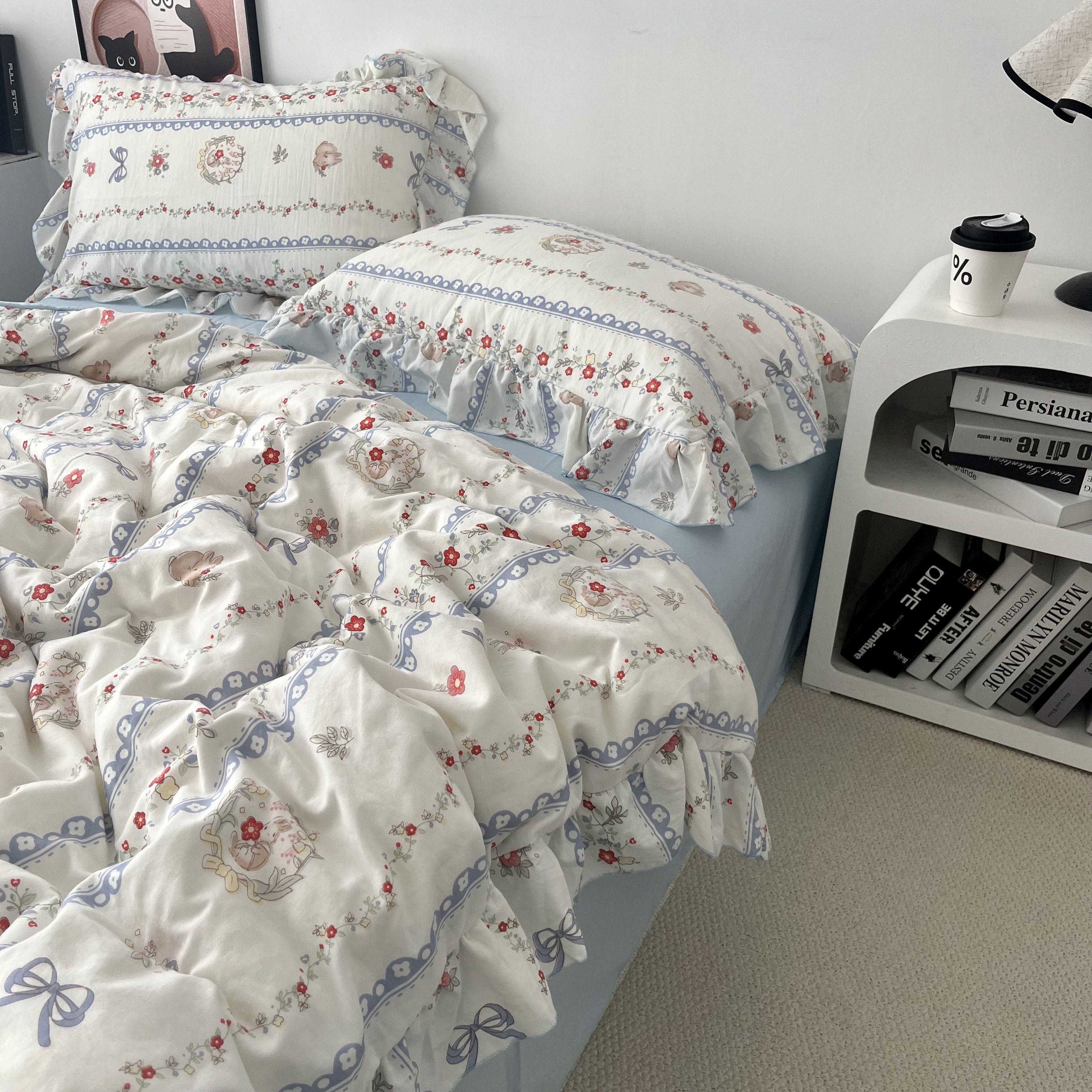 韩系少女小清新可爱兔兔四件套