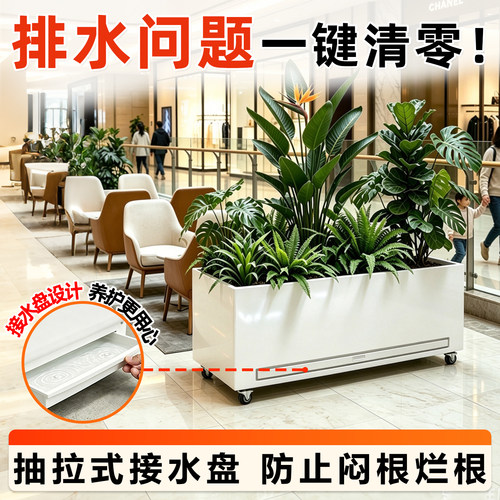 室内花箱组合排水不锈钢长方形成品商场围栏户外移动隔断定制种植