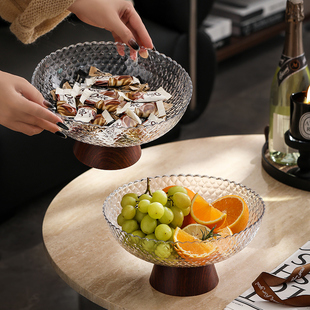 高脚水果盘高级感新中式沥水托盘家用客厅茶几摆件坚果篮收纳摆件