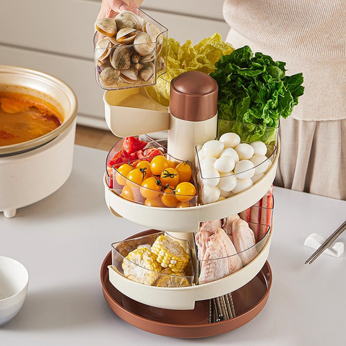 厨房旋转火锅拼盘分格配菜盘