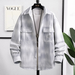 衬衣外套 男青少年学生多口袋工装 居佑臣休闲风纯棉长袖 衬衫