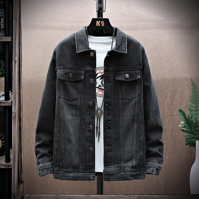 美式牛仔外套男春秋季青年潮流宽松翻领夹克,男装,牛仔外套,淘宝优惠券,粉丝福利购,淘宝优惠卷