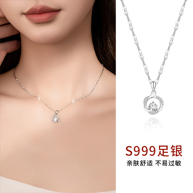 999纯银高级感锁骨链百搭项链