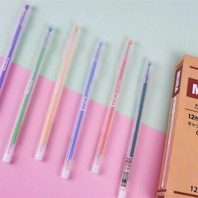 12PCS/Box Color Gel Pen Set Kawaii 0.5mm Ballpoint Pens Scho