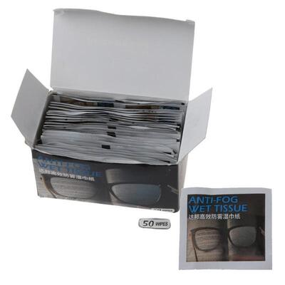 50Pcs Anti-Fog Wipes for Glasses Pre-moistened Antifog Lens