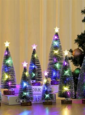 Glowing Snowy Pine Christmas Tree, LED Desktop Decor Gift