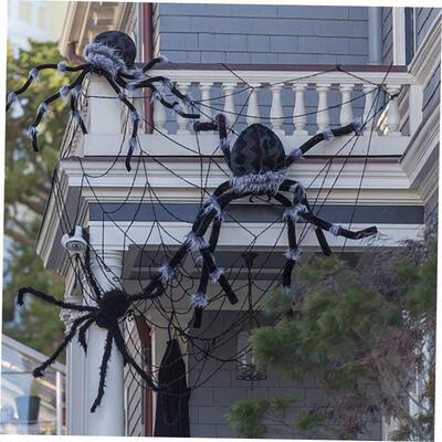 Black White Halloween Spider Web Giant Stchy Cobweb For