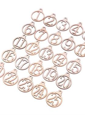 25pcs/set Christmas 1-25 Wooden Advent Calendar Gift Tags